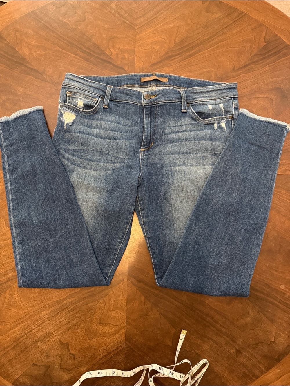Joe's Jeans Medium Blue Distressed Skinny Jeans